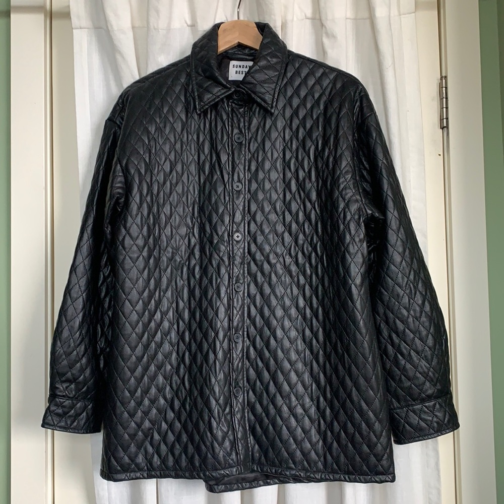 Sunday Best Quilted Faux Leather Shacket